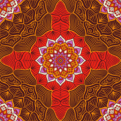 Ethnic floral seamless pattern