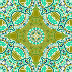 Ethnic floral seamless pattern