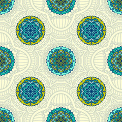 Ethnic floral seamless pattern
