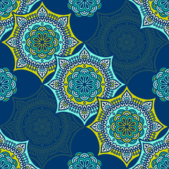 Ethnic floral seamless pattern