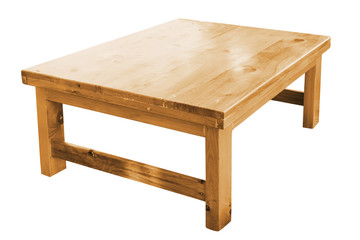 Low wooden table.