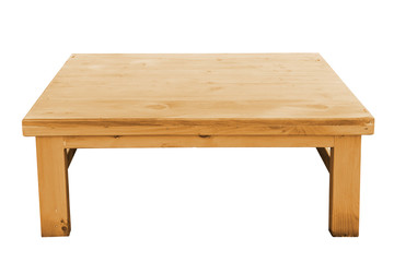 Low wooden table.