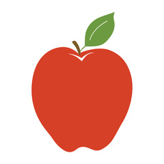 Apple, Red With Green Leaf