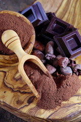 Cacao e cioccolato fondente - obrazy, fototapety, plakaty