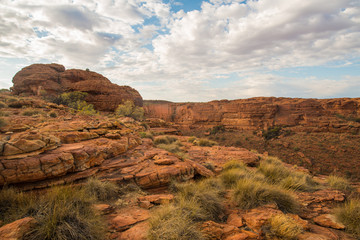 The rim walk route in Kings Canyon in the Northern Territory state of Australia.
