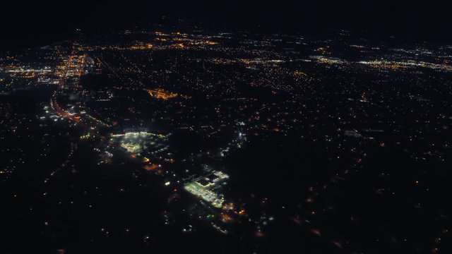 washington aerial view druing the night