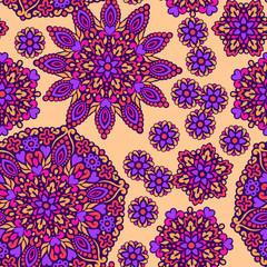 Seamless background with abstract ethnic pattern.