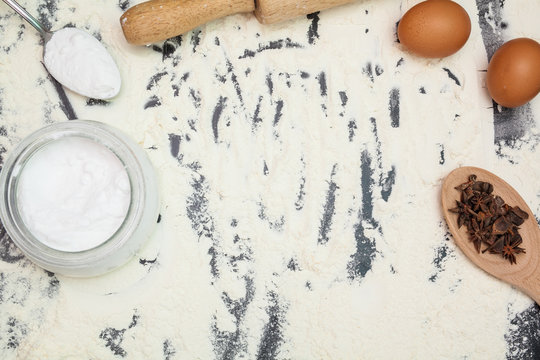 Bakery products. Preparation. Flour. Cooking. Tasty and healthy food.