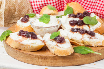 Sandwiches with butter. A delicious and healthy breakfast. snack. For your design.