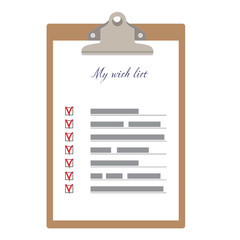 Clipboard and wish list