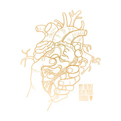 Graphic hand with heart