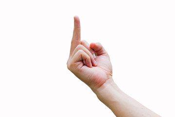 the hand sign isolated on a white background