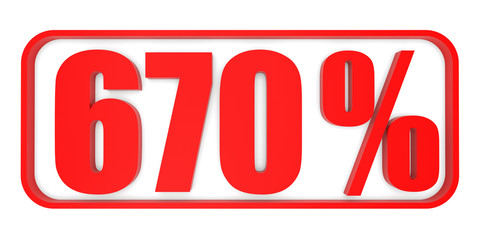 Discount 670 percent off. 3D illustration.