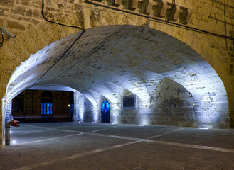 The tunnel connecting Lascaris Wharf and lift to the Upper Barrakka gardens, Valletta, Malta © Serg Zastavkin