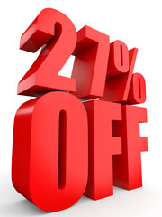 Discount 27 percent off. 3D illustration on white background.
