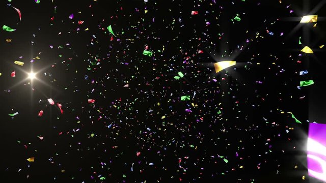 Colorful confetti particles