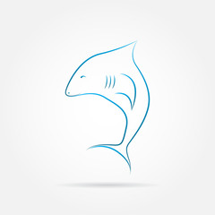 Vector image of an shark