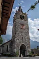 Fototapeta na wymiar Church in Villeneuve (Switzerland)
