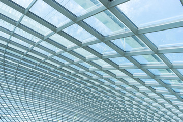 building construction of metal steel framework outdoors