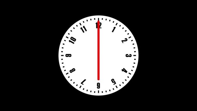 Simple clock animation 4K, loop