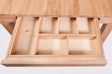 Fototapeta na wymiar Kitchen drawer oak table