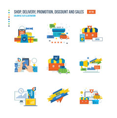 Shopping, special offers and promotions, discounts sales, techology.