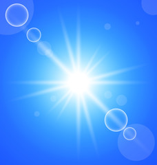 sun in the blue sky

