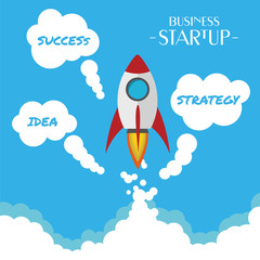 Flat Design business Startup - Success