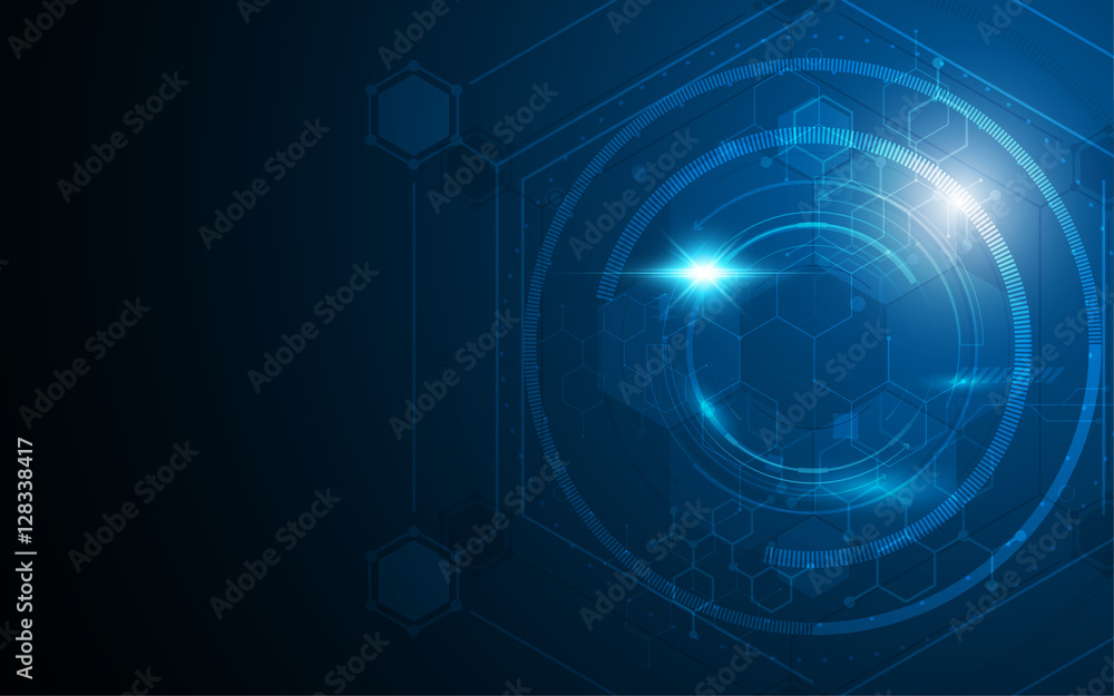 Poster abstract technology concept hi tech hexagon design background