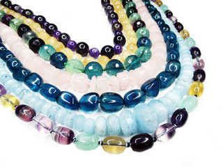 semigem necklace with bright crystals jewelry