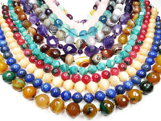 semigem necklace with bright crystals jewelry
