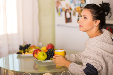 Woman with a cup of coffee