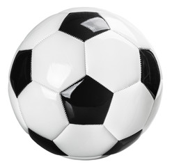 traditional black and white football isolated on white background