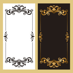 Vintage frames and vignettes, set of swirly decorative design elements in retro style