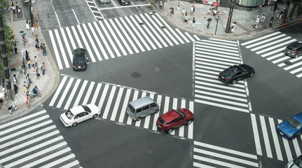 The intersection in Tokyo