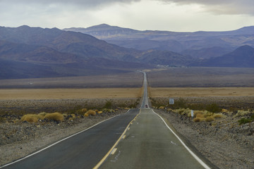 Beautiful straight road landscape