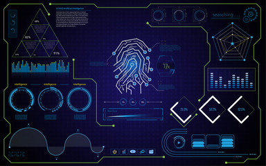 abstract security concept HUD ui interface design template background