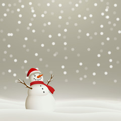 Vector Illustration of a Christmas Holiday Design with a Snowman