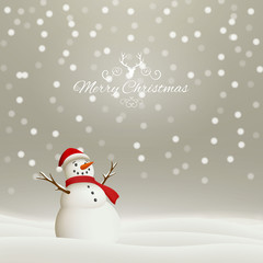 Fototapeta na wymiar Vector Illustration of a Christmas Holiday Design with a Snowman