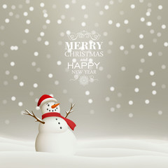 Fototapeta na wymiar Vector Illustration of a Christmas Holiday Design with a Snowman