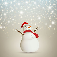 Vector Illustration of a Christmas Holiday Design with a Snowman