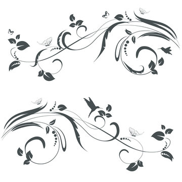 collection of floral swirl borders for your design