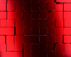 Red metallic cubes background