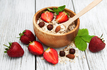 Muesli with strawberries