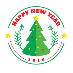 Chrismas tree flat design style logotype