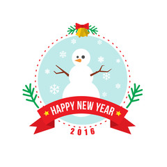 Snowman Christmas and New Year vector logo