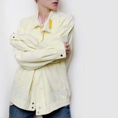 Glamorous Girl in hipster hat beanie and vintage jackets jeans boyfriend style  Vintage glam...