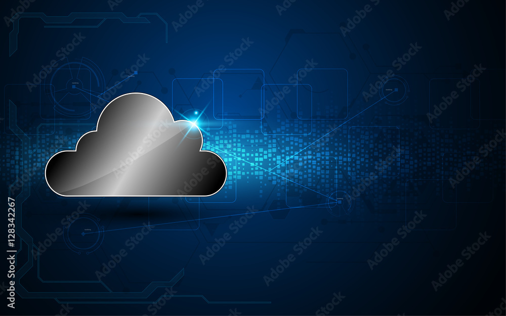 Poster abstract cloud networking data system secure concept background