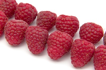 Raspberries isolated on white background