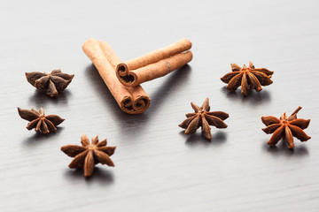 star anise and cinnamon sticks